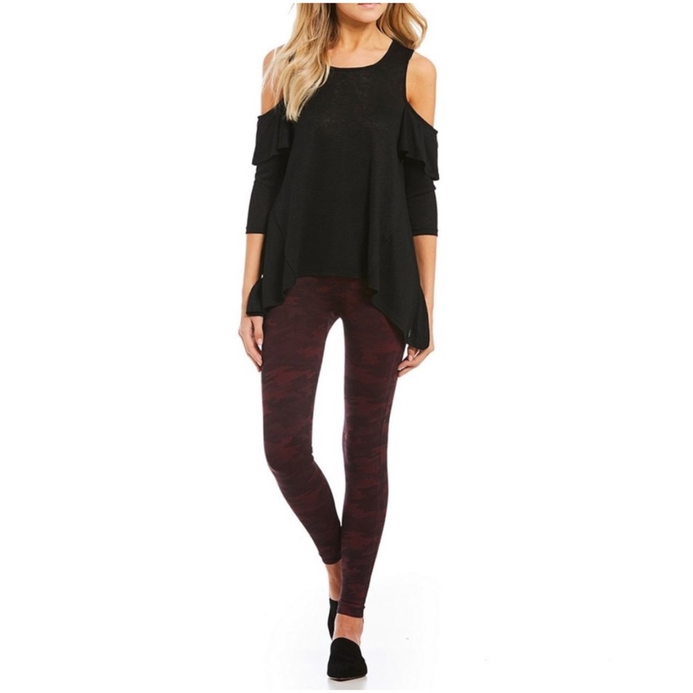 Spanx Seamless Camo Leggings In Color Wine - Picture 3 of 5